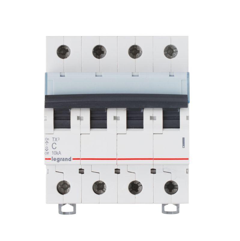 Выключатель автоматический модульный 4п B 32А 10кА TX3 6000 4мод. 400В Leg 403905