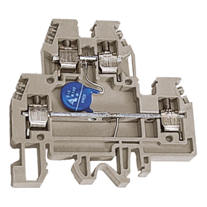 DAS.4//V120GR, 2х уровневый проходной зажим серый 4 кв.мм с варистором между уровнями 120 В (упак. 20шт)