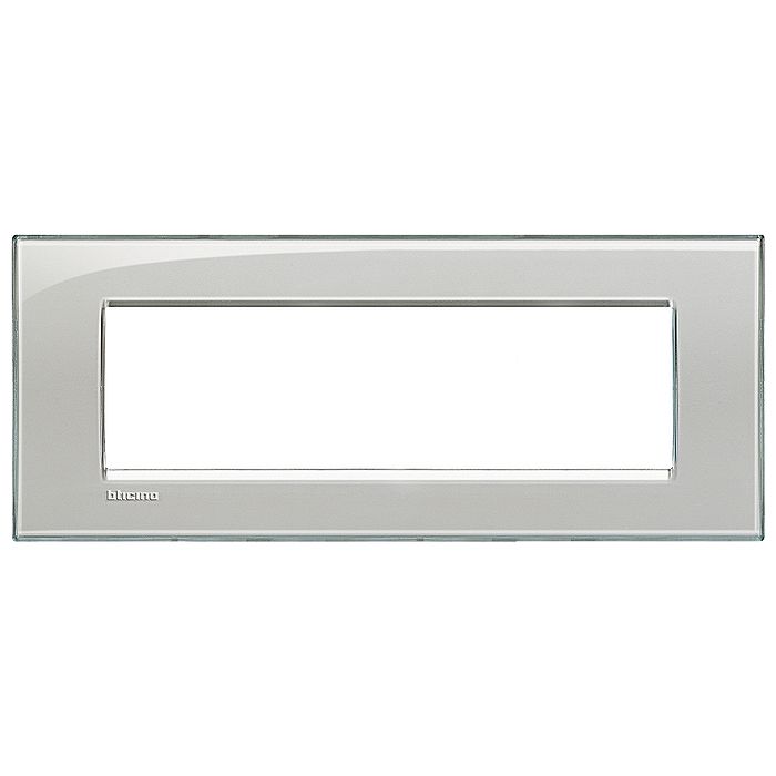 Рамка 7 модулей BTicino LIVING LIGHT, горизонтальная, серое небо, LNA4807KG