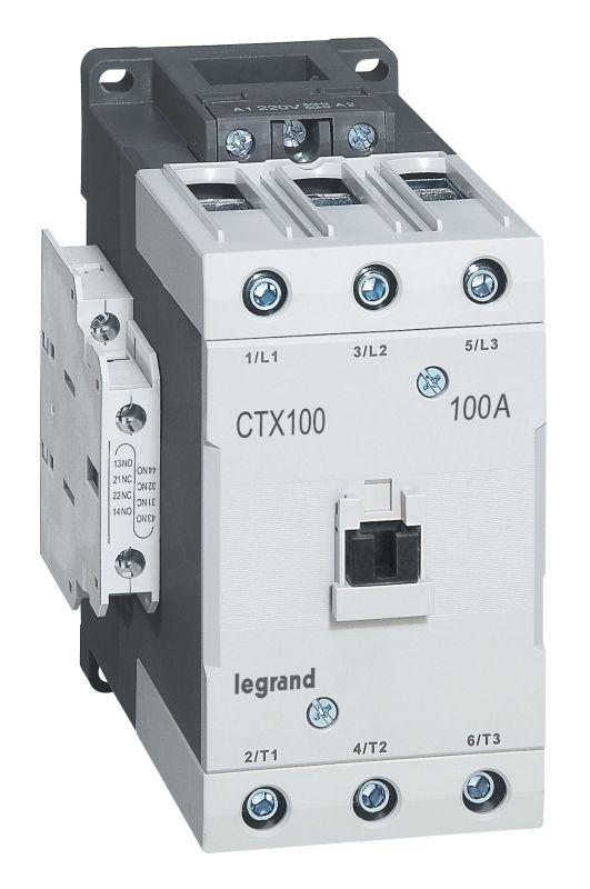 Контактор Legrand CTX-3 3P 100А 2НО 2HЗ~380В торц. зажим 416238